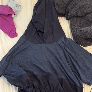 Dark Gray Hooded Poncho